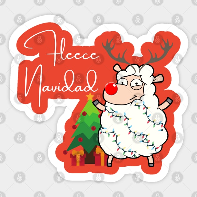 Fleece Navidad Sheep Sticker by KiyoMi